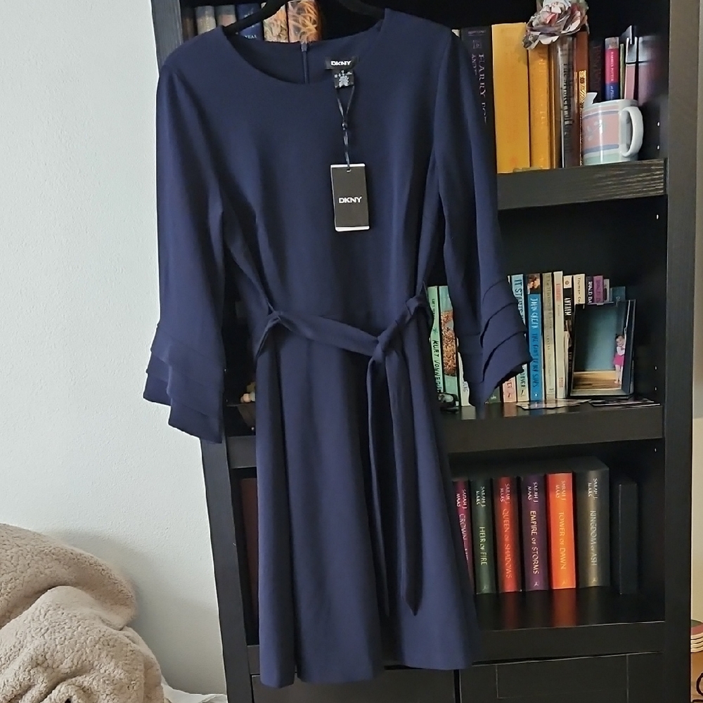 DKNY Midnight Blue Long Sleeve Dress